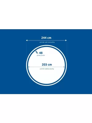 Náhradní skákací plocha pro trampolínu Marimex 244 cm - 48 pružin / průměr 203 c